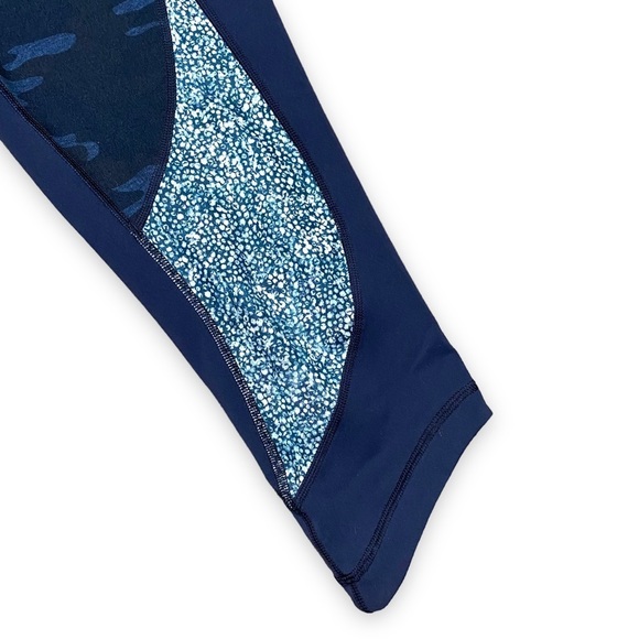 LULULEMON Wunder Under Full On Luon Sashiko Navy Camo Leggings - Size 8 - Picture 6 of 9